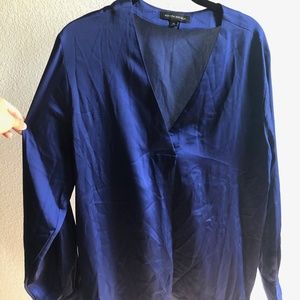 Banana republic navy blue long sleeve blouse